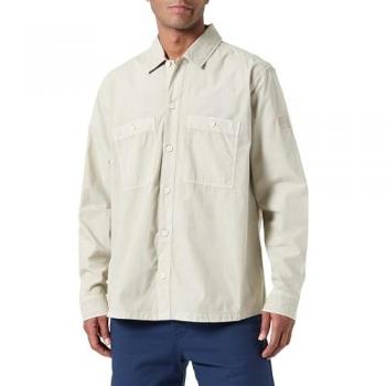 BOSS Orange Locky 2 Men's Overshirt with Chest Pockets - Light Beige - Size L