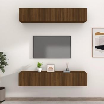 vidaXL Muebles TV 4 uds madera contrachapada 80x30x30 cm