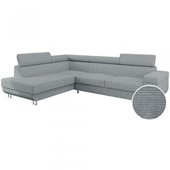 Sofá esquinero de pana Fonti - 5 plazas - Gris