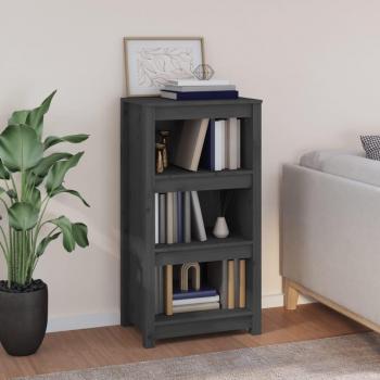 Estantería de madera maciza de pino 50x35x97 cm en color Natural, Blanco y Gris - Mueble de Almacenaje para Oficina, Estudio y Dormitorio - Estantería/Librería/Mueble de Al