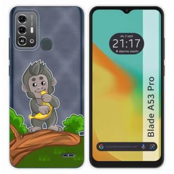 Funda Silicona Transparente Mono para Zte Blade A53 Pro con Dibujos