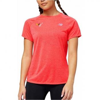 Camiseta de Manga Corta Mujer New Balance Impact Run Naranja