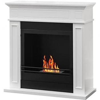 Chimenea de Bioetanol Jefferson Bianco - Biocamino de Suelo, 89,5 x 90,5 x 28 cm