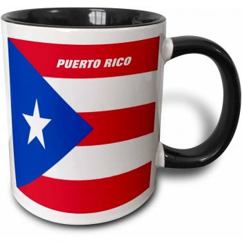 Mensuk State Flag of Puerto Rico Ceramic Mug, 11-Ounce
