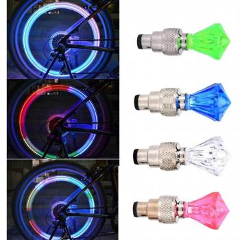 2x Cubiertas de Válvula LED en Forma de Diamante para Neumáticos de Coche y Bicicleta - Lámparas Ratón