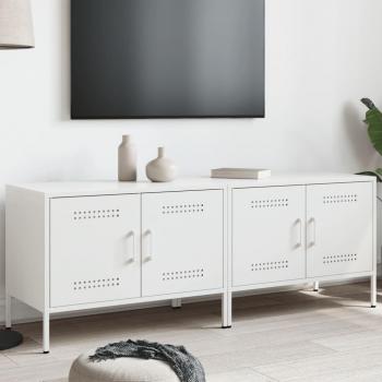 Mueble de TV 2 piezas acero blanco 68x39x50,5 cm