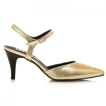 MTNG zapatos de tacón mujer Chantal oro con cierre hebilla y tipo de puntera afilada
