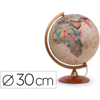 Globo terraqueo Nova Rico con luz y base de madera