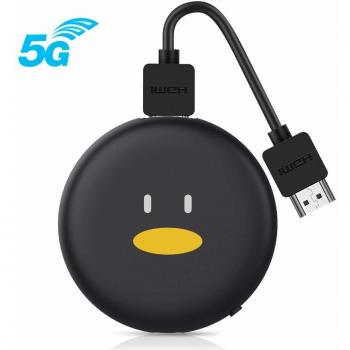 Timoom Chromecast 5G/2.4G WiFi Display Dongle original chromecast 4K 1080P HDMI Inalambrico, 4K WiFi Dongle TV con Airplay/Miracast/DLNA para Android/iPhone/Mac/Windows