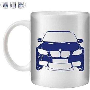 STUFF4 Taza de Café/Té 350ml/Azul/BMW M3 E92/Cerámica Blanca/ST10