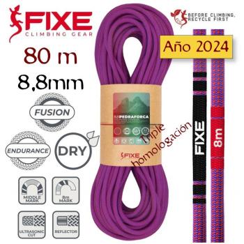 Cuerda triple homologación Pedraforca 8.8mm FULL DRY Fusion (Violeta) - 80m - Fixe
