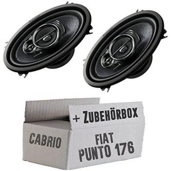 Fiat Punto 1 176 Cabrio Heck - Pioneer TS-A4633i 4x6' 3-Weg Custom-Fit Oval Lautsprecher - Einbauset