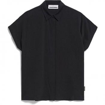 ARMEDANGELS Larisaana Women's Black Short-Sleeved Relaxed Fit Blouse, Size M