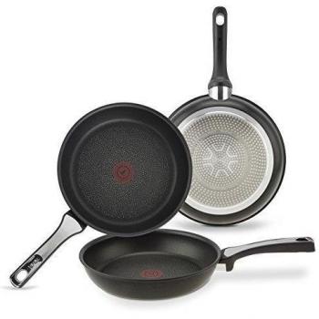 Tefal Expertise - Set de 3 Sartenes de aluminio de 21, 24 y 26 cm, antiadherente con extra de titanio, aptas para todo tipo de cocinas incluido inducción