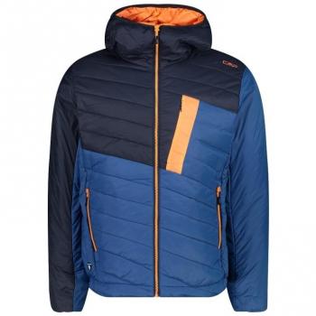 CHAQUETA PRIMALOFT HOMBRE CMP AZUL (52) - Chaqueta outdoor para hombre con capucha fija, fabricada con tecnología Primaloft, ideal para actividades al aire libre