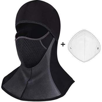 ROTTO Pasamontañas Moto Negro Impermeable Esquí Ciclismo Snowboard Máscara Facial de Deportes al Aire Libre Calentar a Prueba de Viento Tamaño Universal