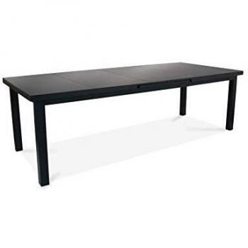 Mesa de jardín extensible Oviala de aluminio gris antracita