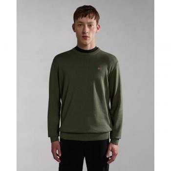 Napapijri Men's Green Round-Neck Sweater - Size L