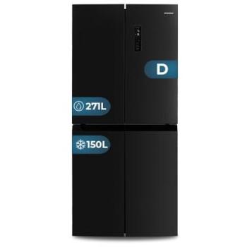 Frigorífico Combi Americano Hyundai 421L Inox Oscuro Clase E 180cm x 79,5cm | Inverter, No Frost