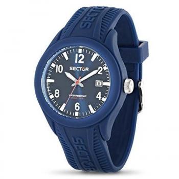 Sector Men's Quartz Watch with Blue Dial Analogue Display and Blue Silicone Strap R3251576010