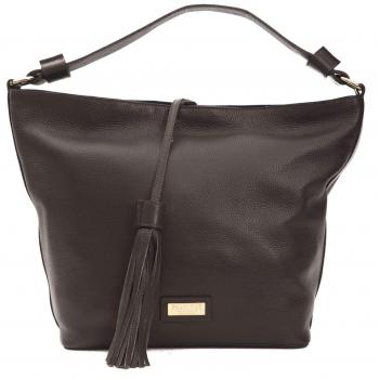 Pompei Donatella Brown Leather Shoulder Bag
