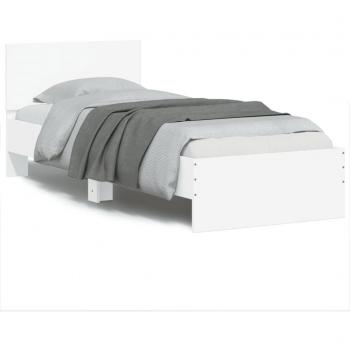 Cama con cabecero blanco 90x190 cm en madera multicapa