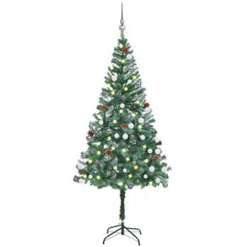 vidaXL Artificial Pre-lit Christmas Tree with Ball Set Pinecones 180 cm