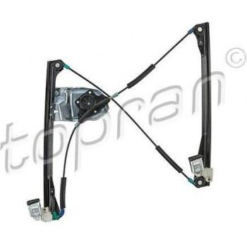 Regulador de ventanilla TOPRAN 104 045 con motor eléctrico, compatible con modelos específicos de vehículos, fácil instalación y diseño duradero