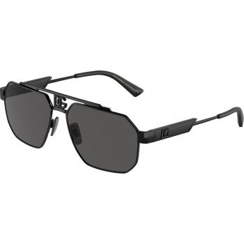 Dolce & Gabbana DG2294 01/87 Men's Pilot Sunglasses Black Size 59