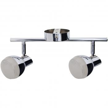 Foco de Techo LED Doble Cromado 3000K, 30x13x8 cm, A++ a A, 10W Total