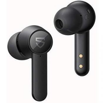 SoundPEATS Auriculares Inalámbricos con cancelación de Ruido, 4 Micrófonos, Auriculares Bluetooth Control Tactil, Carga de Tipo C, Admite Cargador Inalámbrico, Impermeables IPX5, Reproducci 21 Horas