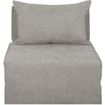 Sillón cama de 1 plaza VICTOR de tejido efecto aterciopelado color topo