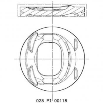 Pistón MAHLE 028 PI 00118 000 - Pistón de motor, fabricado por MAHLE, modelo 028 PI 00118 000, compatible con motores de alto rendimiento, diseño optimizado para la reducción