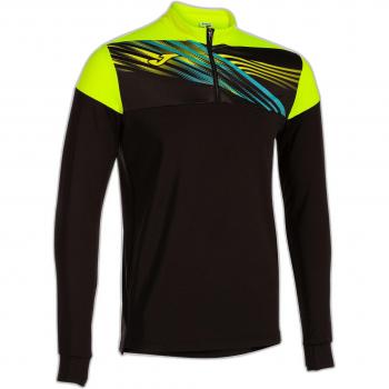 Joma Elite X Men's Half-Zip Sweatshirt in Black and Fluorescent Yellow