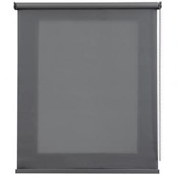 Estor Enrollable Traslúcido Premium con Acabados Metálicos en Gris Oscuro, 100% Poliéster, Fácil Instalación, Tamaño 45x180 cm