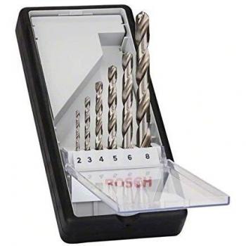 Bosch Professional Robust Line 6-piece HSS-G Metal Drill Bit Set, 135° Split Point, Sizes 2-8 mm - 2607010529
