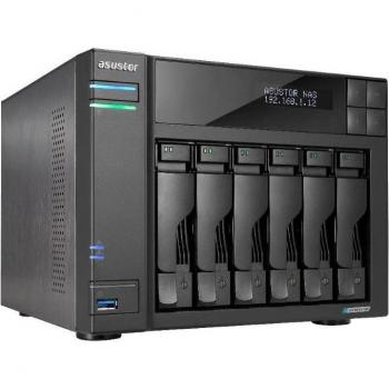 ASUSTOR Lockerstor AS6706T 6-Bay NAS, Intel Celeron N5105 Quad-Core Jasper Lake 2.0GHz, 8GB DDR4 RAM, Dual 2.5GbE Ports, PCIe x