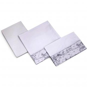 Cambrass Toile - Juego de sábanas para cuna, 100 x 165 cm, color gris