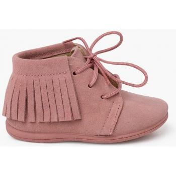 Botas de piel para bebés con flecos y cordones, ideales para primeros pasos