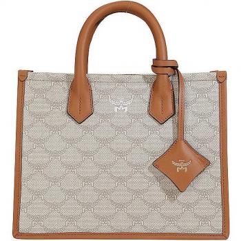 MCM Lauretos Small Beige Women's Tote Bag