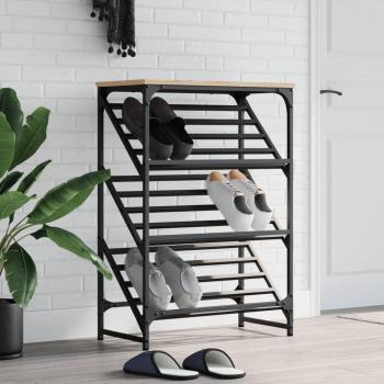 Zapatero de roble Sonoma 60x30x85 cm madera multicapa marrón