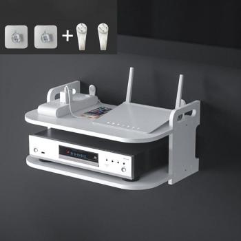 Soporte Metálico de Montaje en Pared para Enrutador Wifi Inalámbrico, Decodificador de TV, Reproductor de DVD y Teléfono