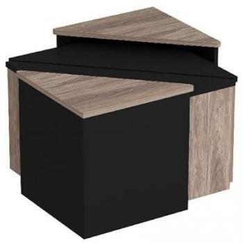 Mesa de Centro Sonia EPIKASA, Tablero de Aglomerado de Melamina en Negro y Roble, 120x120x47 cm