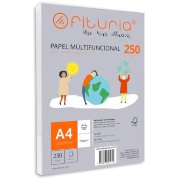 Paquete de Folios A4 250g - 50 Hojas Blancas, Papel Multifuncional para Uso Escolar y Laboral, Compatible con Impresoras Láser e Inyección