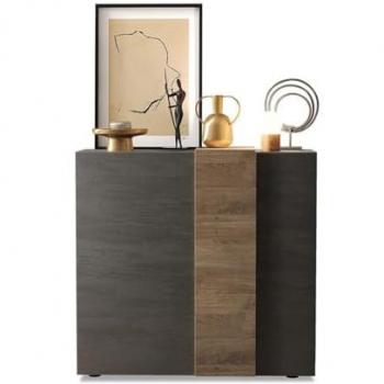 Aparador Alto de 2 Puertas Plutón - 121 cm x 44 cm x 114 cm - Paneles de Partículas para Comedor