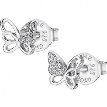 Pendientes Time Road WS00460 Mariposa Plata Brillo Mujer
