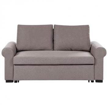 Sofá Cama de Poliéster Marrón Claro 2 Plazas Transformable Silda