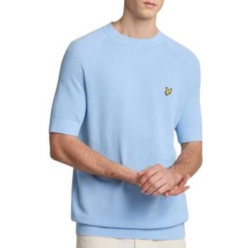 Camiseta de Punto de Mezcla de Lino para Hombre Lyle & Scott - Azul Claro - Talla 40/Regular