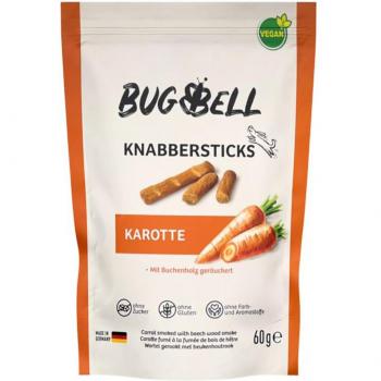 BugBell Deliciosos Palitos de Zanahoria para Mordisquear - Pack Ahorro de 4 x 60 g