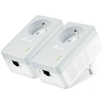 TP-Link CPL AV500 (Débit 500 Mbps), 1 Port Fast Ethernet, Prise Intégrée Version Française, Pack de 2 CPL (TL-PA4015P KIT) Blanc